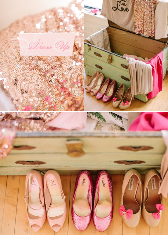 dress up trunk of clothes and shoes