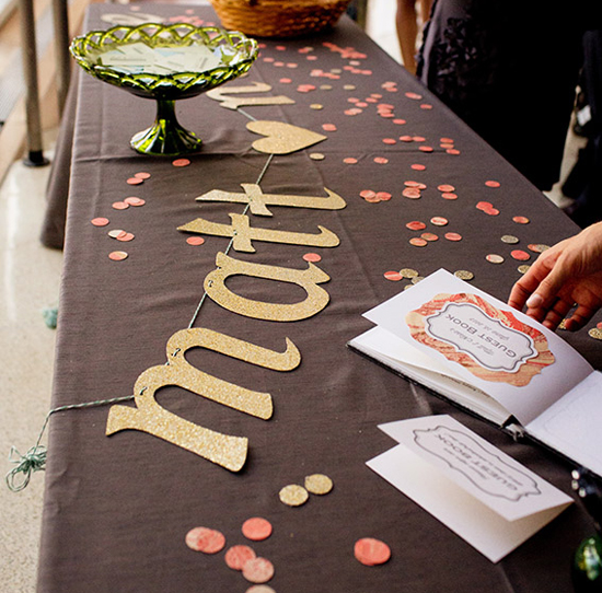 Matt and Nisse paper sign and guest book