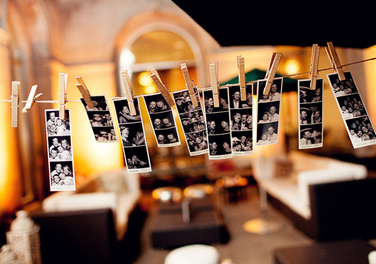 hanging photo booth prints