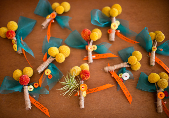orange and yellow craspedia boutonnieres orange and yellow craspedia boutonnieres