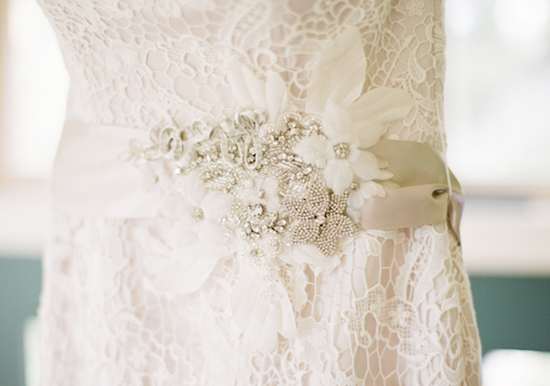 Justin Alexander lace and satin dress