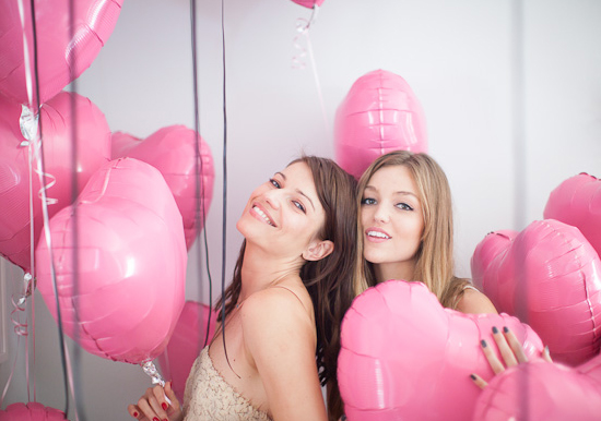 pink, heart-shaped balloon portraits pink, heart-shaped balloon portraits