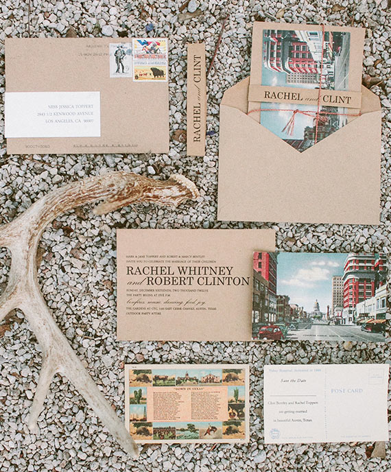 post card wedding invite | photo by Taylor Lord | 100 Layer Cake