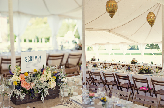 planter box centerpieces and location signs | Photo by Marianne Taylor planter box centerpieces and location signs | Photo by Marianne Taylor