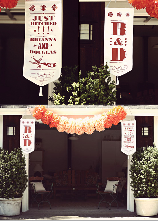 custom printed bannes and paper garland | Photo by Anne Nunn Photography custom printed bannes and paper garland | Photo by Anne Nunn Photography