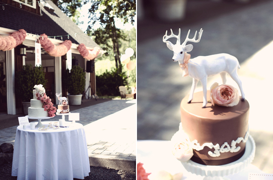 deer and rose wedding cake topper | Photo by Anne Nunn Photography deer and rose wedding cake topper | Photo by Anne Nunn Photography