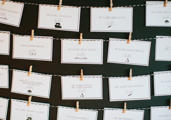 simple black and white escort cards | Photo by Jessica Burke simple black and white escort cards | Photo by Jessica Burke