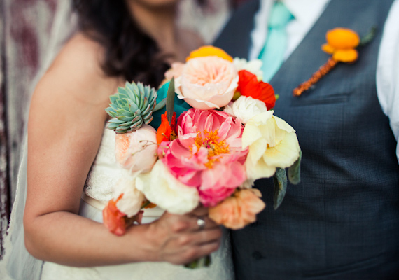 Colorful wedding bouquet | photo by Paige Newton | 100 Layer Cake Colorful wedding bouquet | photo by Paige Newton | 100 Layer Cake
