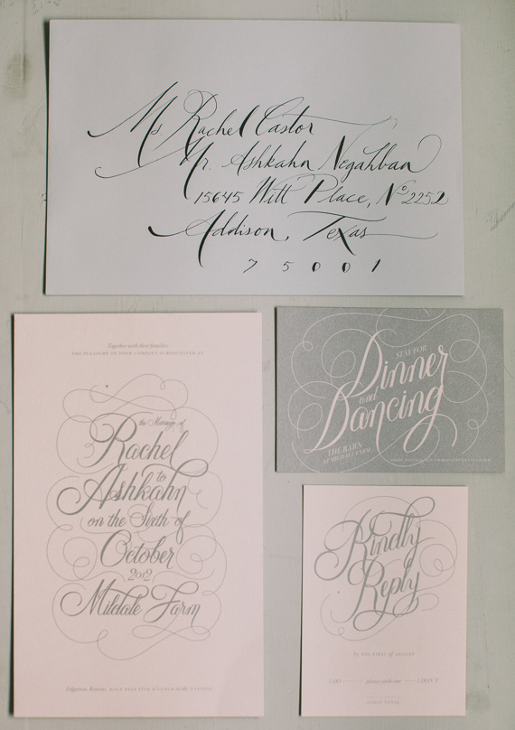 Elegant script wedding invitation | Steven Michael Photo | 100 Layer Cake