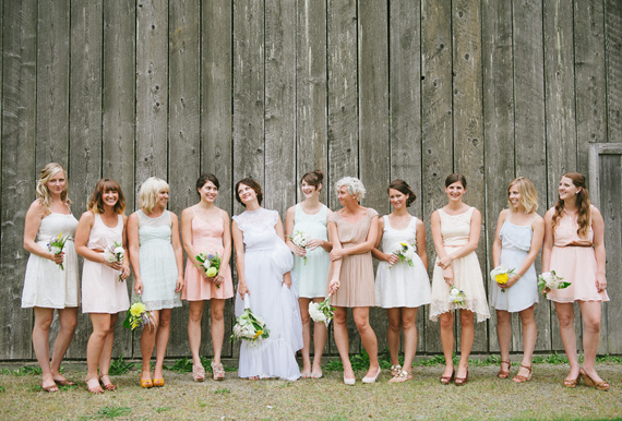 Vintage pastel bridesmaids | 100 Layer Cake Vintage pastel bridesmaids | 100 Layer Cake