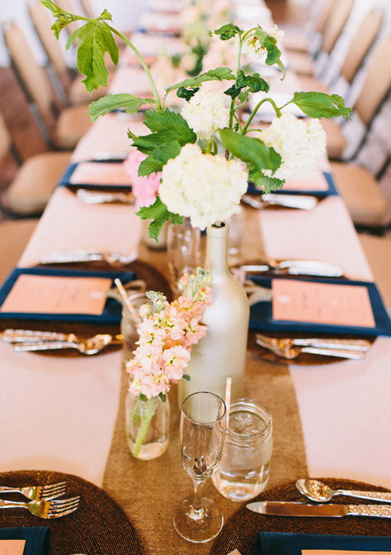 Navy and pink reception decor | photo Ciara Richardson | 100 Layer Cake
