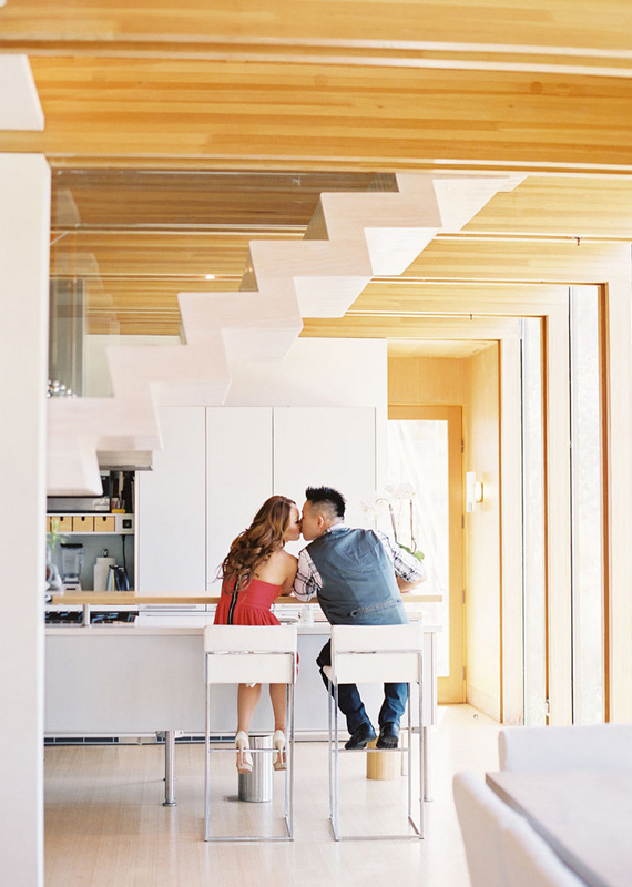 Modern home engagement shoot | photos by Caroline Tran | 100 Layer Cake