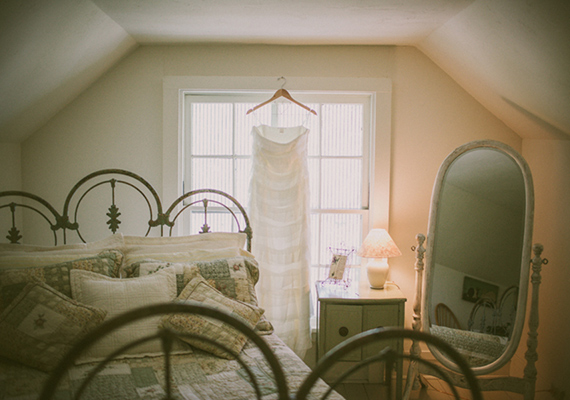 Ann Taylor tiered ruffle wedding dress | photo by Kris Holland | 100 Layer Cake