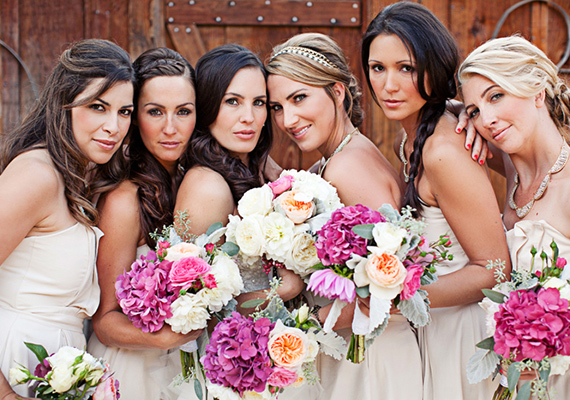 Blush bridesmaid dresses | photos by Meg Perotti | Planning Sitting in a Tree |100 Layer Cake