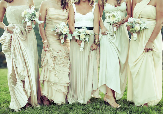 champagne bridesmaid dresses | photos by Anjuli Paschall | 100 Layer Cake