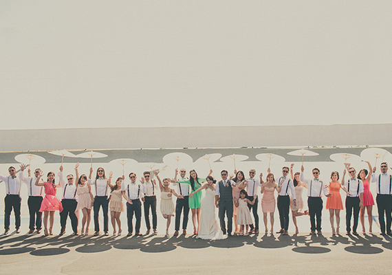 mixed matched bridesmaid dresses | photo by Rock the Image | 100 Layer Cake