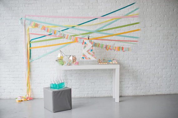 Modern geometric wedding decor ideas | photo by Amanda Megan Miller | 100 Layer Cake