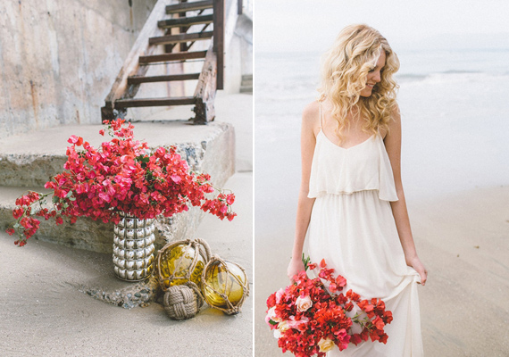 Coastal red and pink wedding ideas | Photo by Anna Delores Photography | Florals by Stella Bloom | Event design by  Love Inc Weddings | Read more -  http://www.100layercake.com/blog/?p=71280
