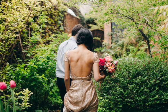 Gold wedding dress designed by the bride | Photo by Christine Lim Photography | Read more - http://www.100layercake.com/blog/?p=73953