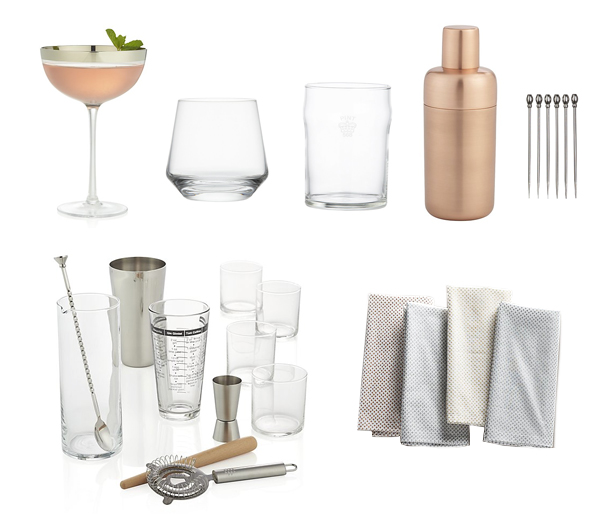 cocktail supplies from crate and barrel