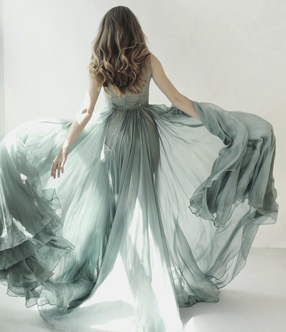 Colorful hand-dyed wedding dresses