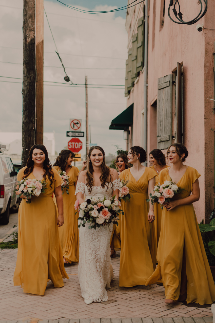 mustard yellow bridesmaid dress