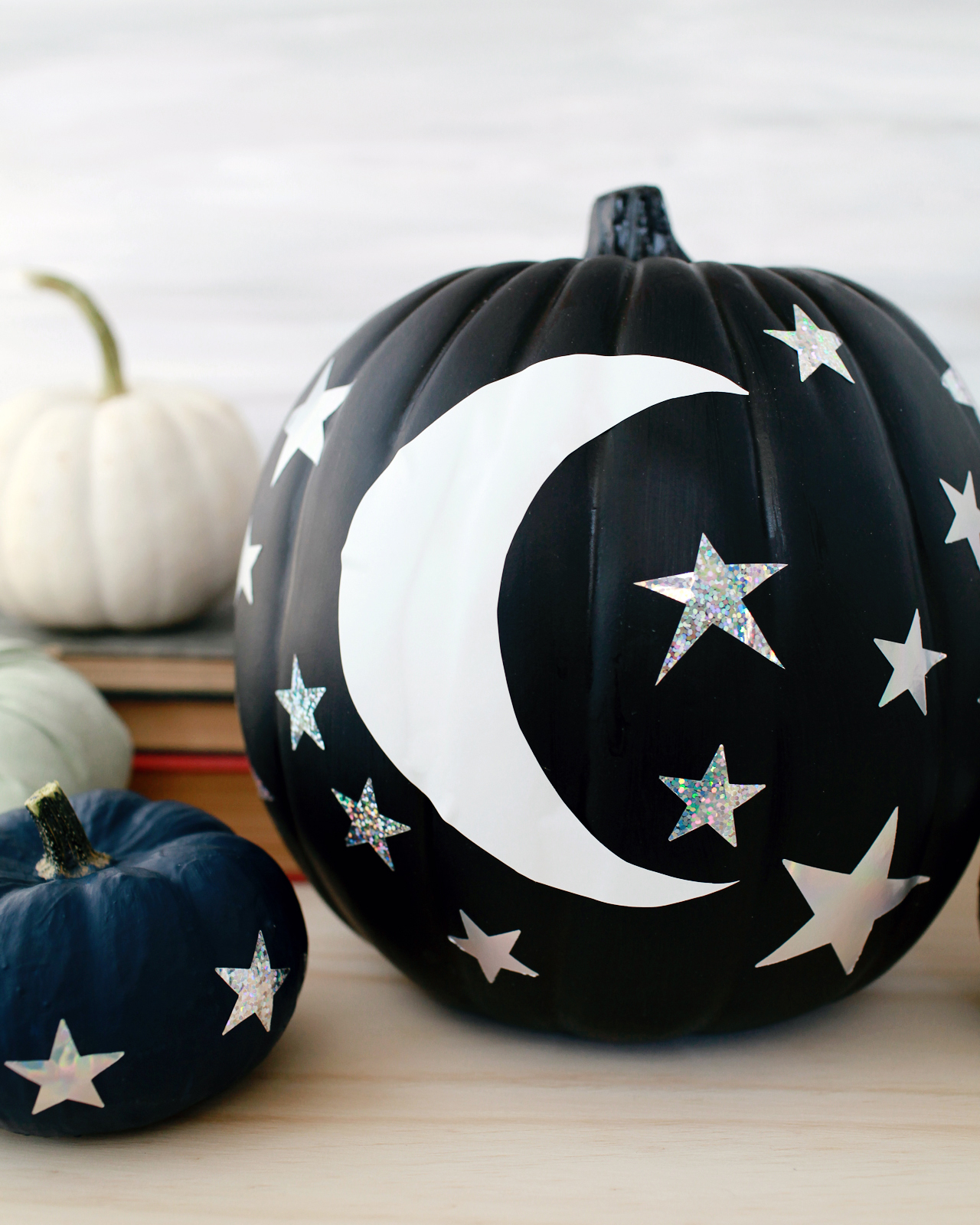 DIY Moon and Stars Halloween Pumpkins