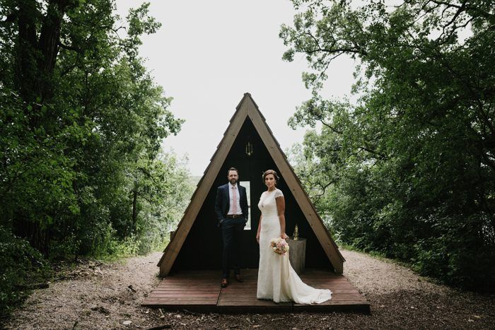 A-frame wedding portrait