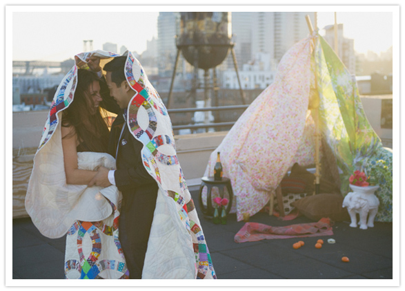 Brooklyn rooftop engagement
