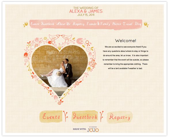 creative wedding websites