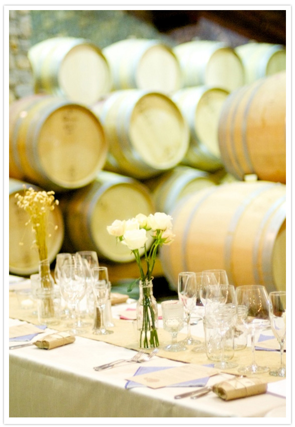 wedding reception in a wine cave