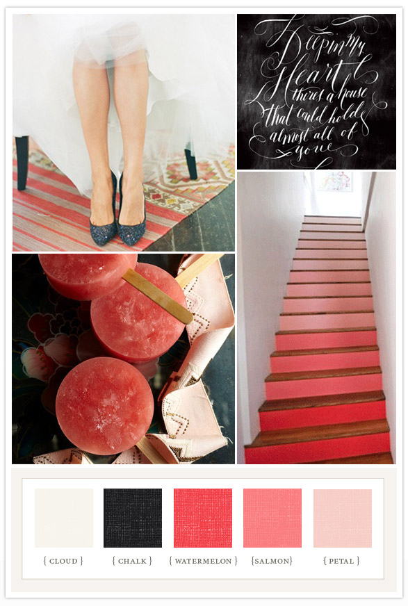chalk, watermelon and pink colorboard