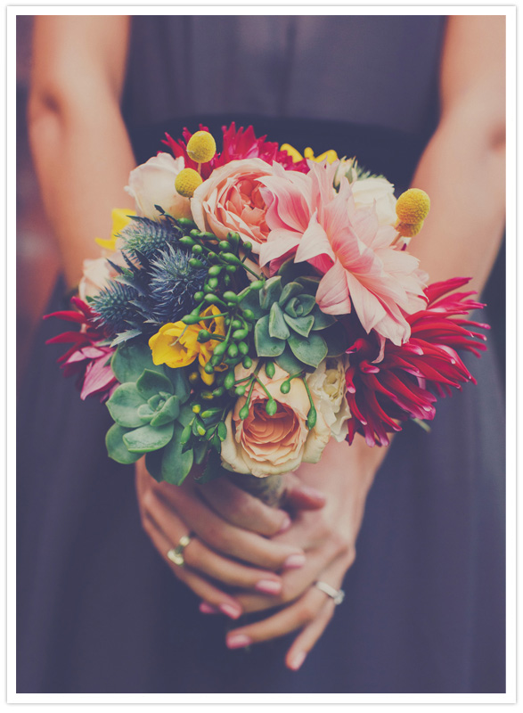 colorful bridesmaid bouquet