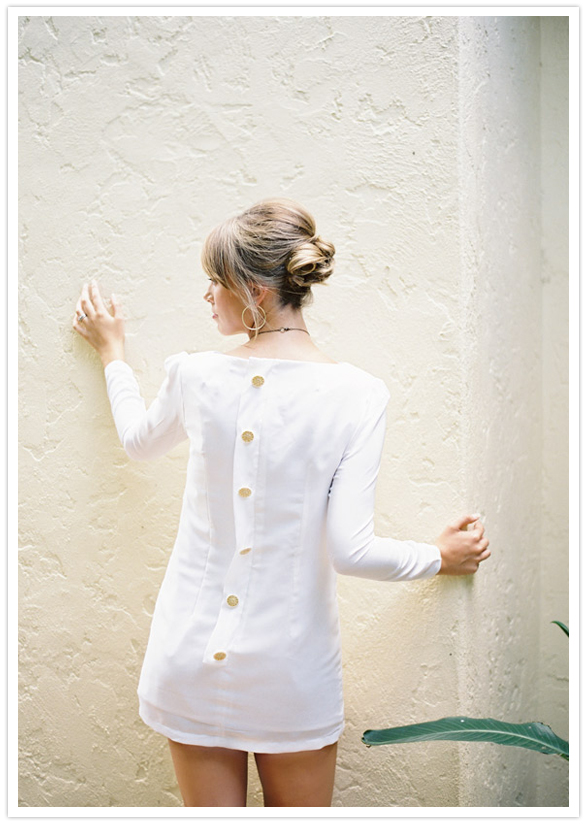 button-down white bridesmaid dress
