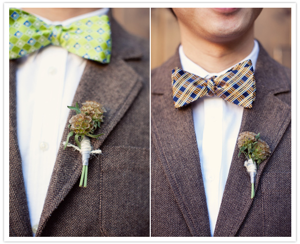 patterned groomsmen bow ties