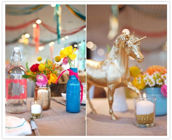 quirky and vibrant wedding centerpieces 
