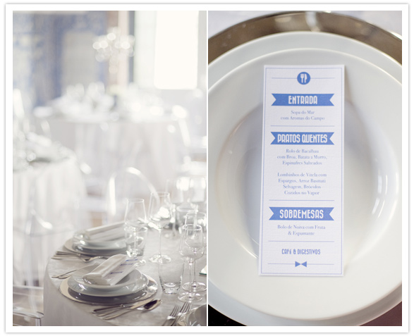 white and blue tablescape