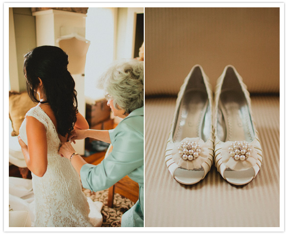 pearl adorned, white satin shoes