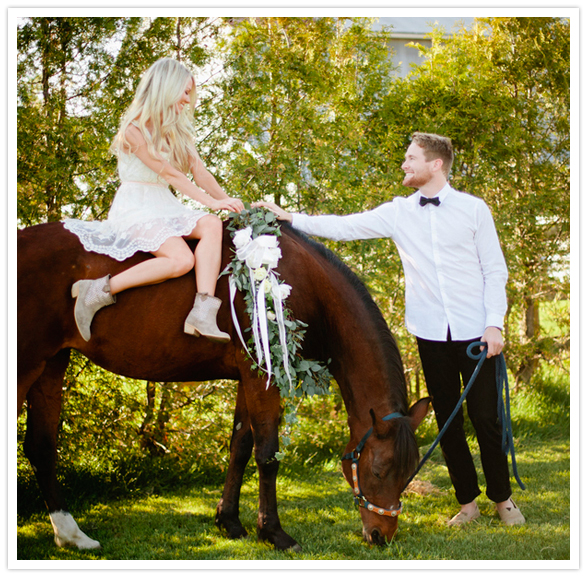 horse riding engagement session