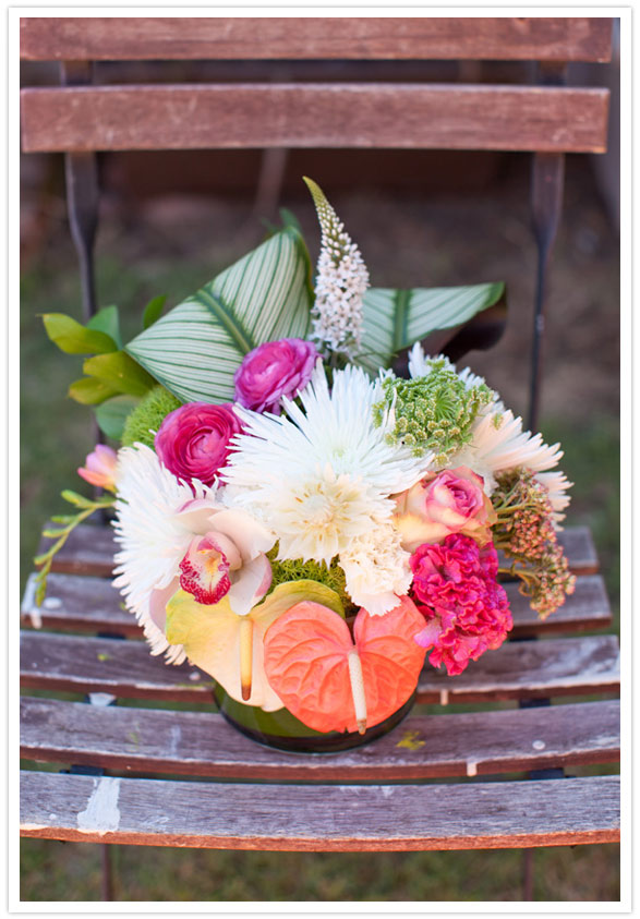  tropical bridal shower flower arrangement