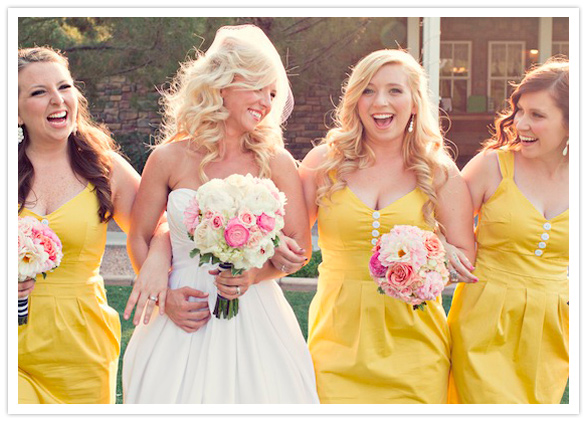 sunshine yellow bridesmaid dresses