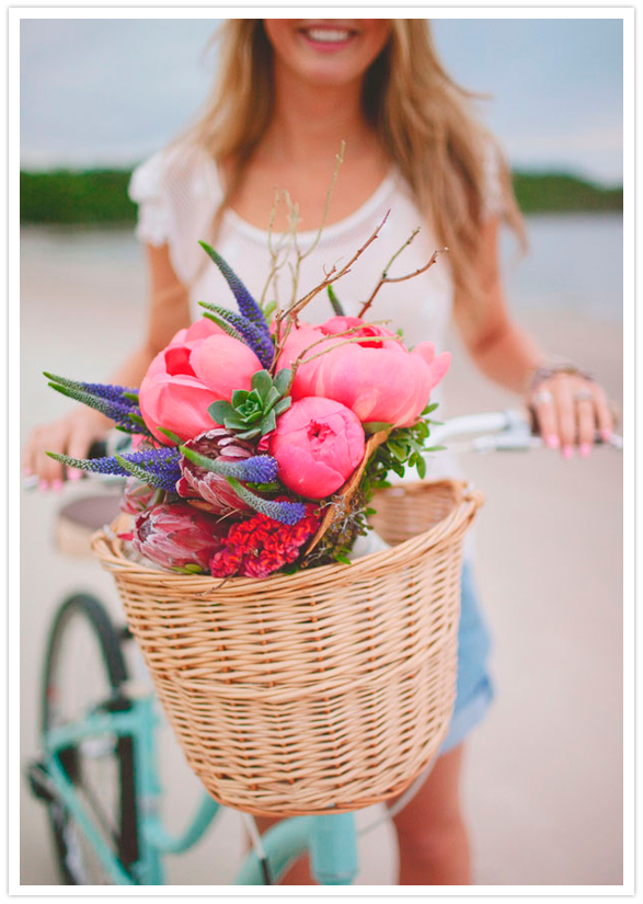 bike basket of flowers