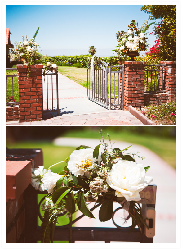 floral adorned entry gate