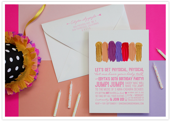 colorful birthday invite