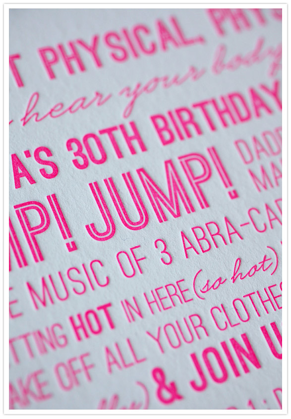 hot pink birthday invite