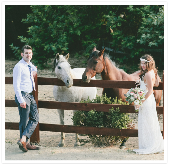 horse farm wedding portraits