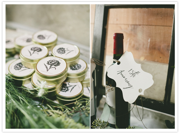 wedding gift tins and wine tags