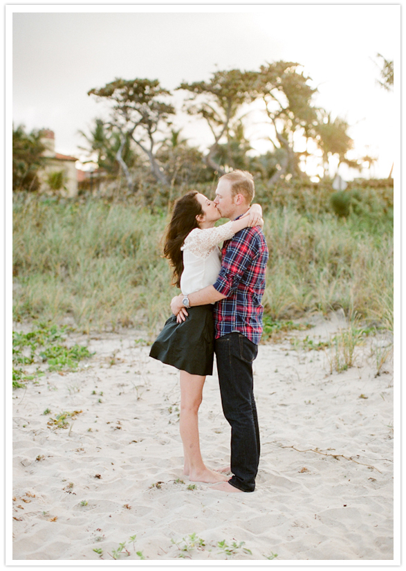 romantic beach-side engagement