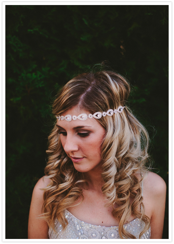 ringlet curls and jeweled headpiece 