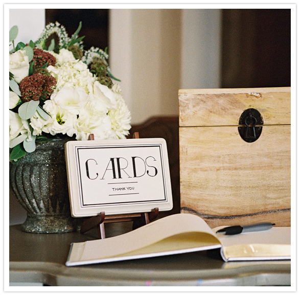 guest book and card box